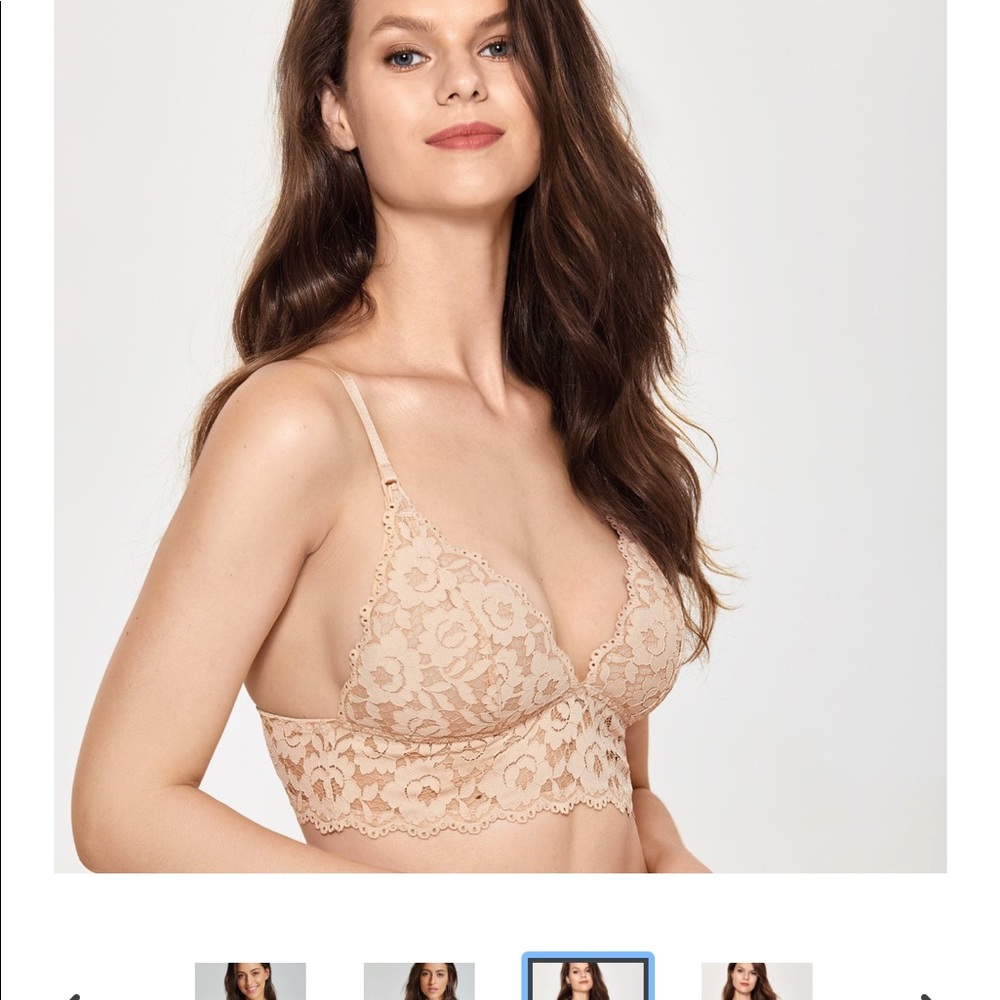 🎉HP🎉MORI BAY Floral Lace Triangle Nursing Bra - Picture 4 of 8